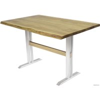 Кухонный стол Buro7 Двутавр 120 (с обзолом, дуб натуральный/белый)