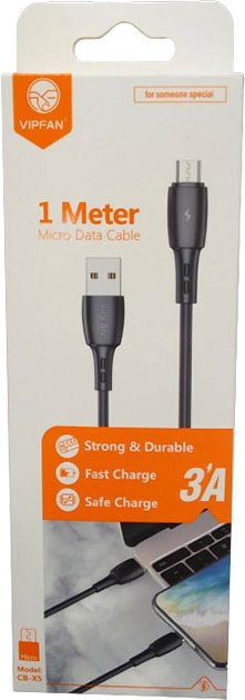 

Кабель Vipfan X05 USB Type-A -microUSB (1 м, черный)