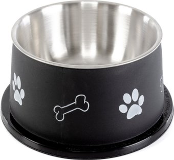 Миска ZooZooZoo Лапки и косточки SWT-6017-800/black (черный)