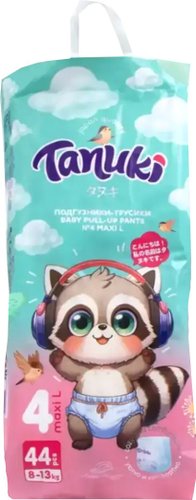 Трусики-подгузники Tanuki 4 L 8-13 кг (44 шт)