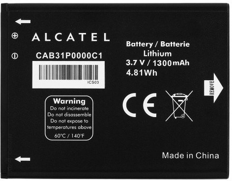 

Аккумулятор для телефона Копия Alcatel CAB31P0000C1