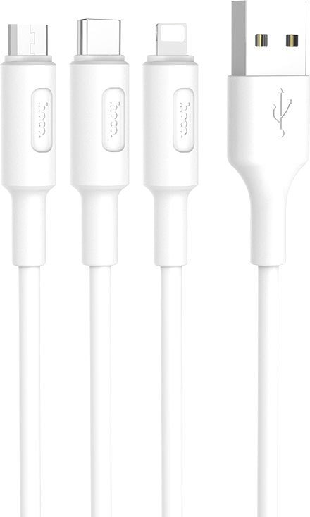 

Кабель Hoco X25 Lightning/microUSB/USB Type-C (белый)