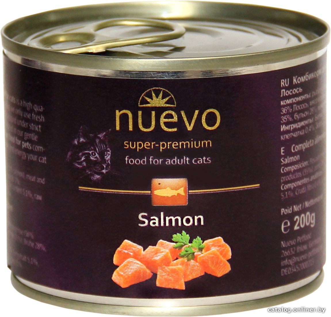 

Консервированный корм для кошек Nuevo Cat Adult Salmon (Лосось) 0.2 кг