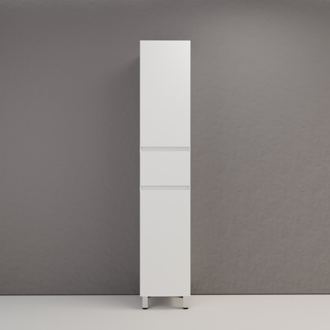 

Symbolite Шкаф-пенал для ванной Лима 36 Plus 1 ящик 2 створки (напольный, белый матовый)