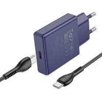 Сетевое зарядное Hoco N44 USB Type-C (титановый синий)