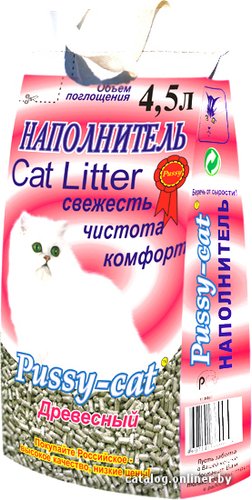 Наполнитель для туалета Pussy Cat древесный 10 л