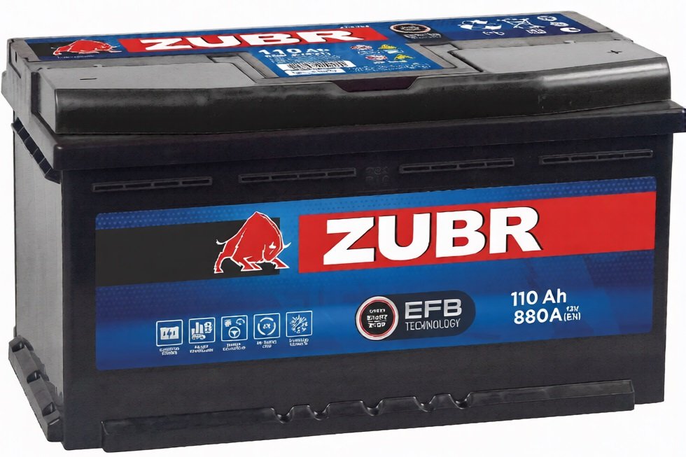 Автомобильный аккумулятор Zubr EFB R+ 880A (110 А·ч)