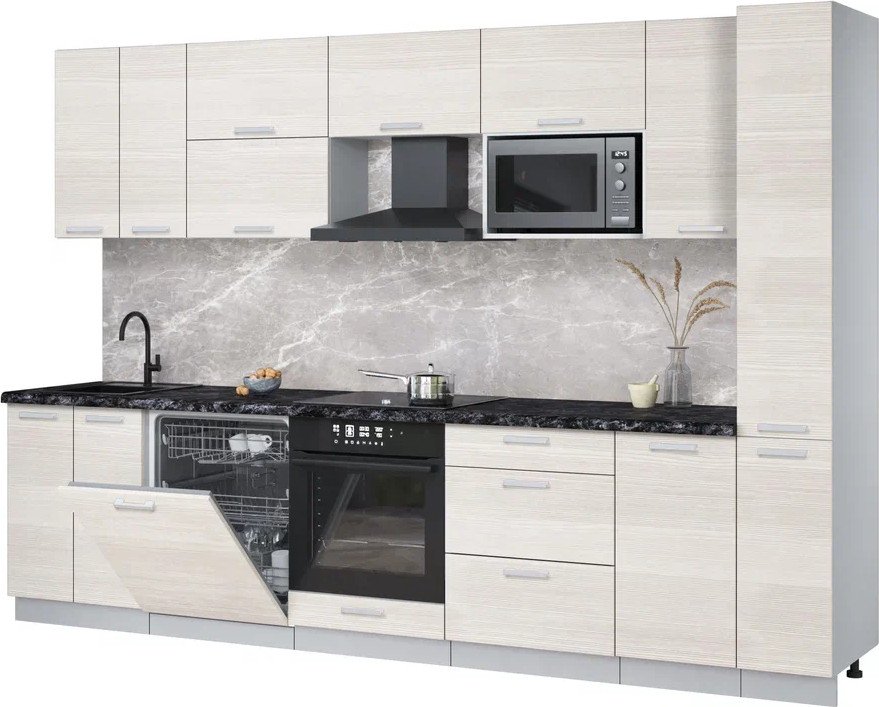 

Готовая кухня Интерлиния Мила Лайт 3.1-ПМ2 (вудлайн кремовый/вудлайн кремовый/кастилло темный)