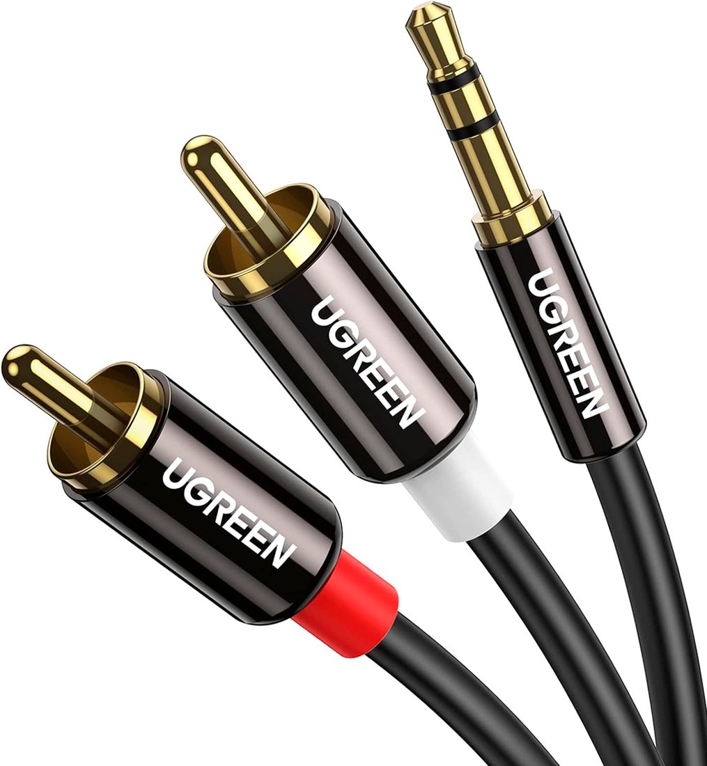 Кабель Ugreen AV116 10591 3.5 мм - 2RCA (5 м, черный)