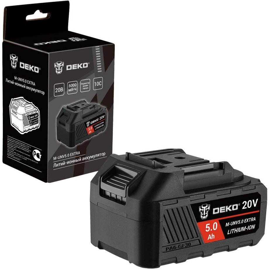 

Аккумулятор Deko M-UNV5.0 Extra 081-1020 (20В/5 Ач)