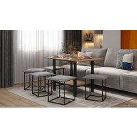 Журнальный столик Aledar H1 75x60 (дуб галифакс натуральный H1180/черный муар)