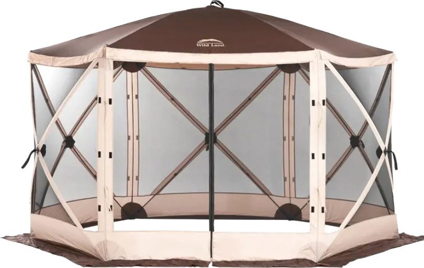 

Кемпинговая палатка Wild Land Hub screen house 600 920003-0004-0024.SET (коричнево-бежевый, со стенками)