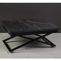 Стол-трансформер Levmar Accord D97/S53 (мрамор черный/черный)