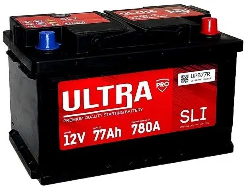 

Автомобильный аккумулятор Ultra PRO R+ низкий (77 А·ч)
