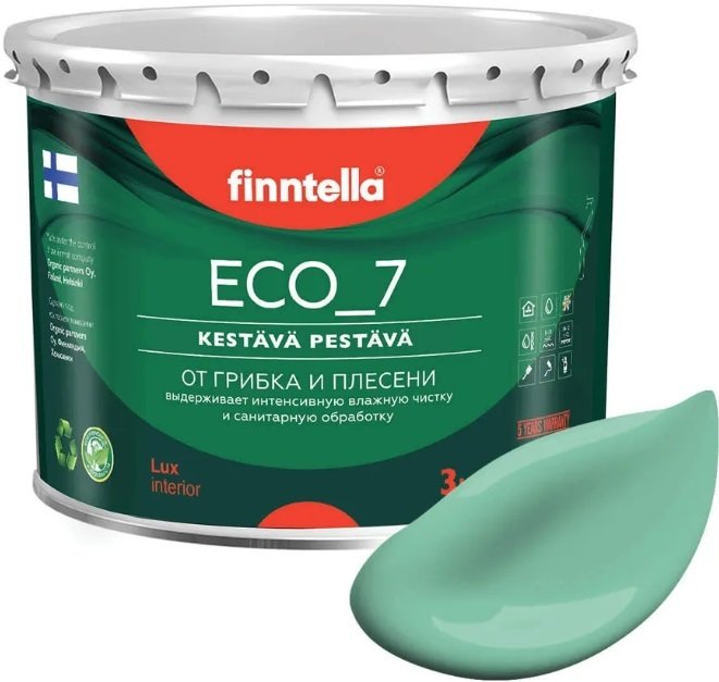 

Краска Finntella Eco 7 Viilea F-09-2-3-FL037 2.7 л (светло-бирюзовый)
