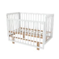Классическая детская кроватка Incanto PAPI с автоспинкой и маятником KR-0176/60 (белый/бук)