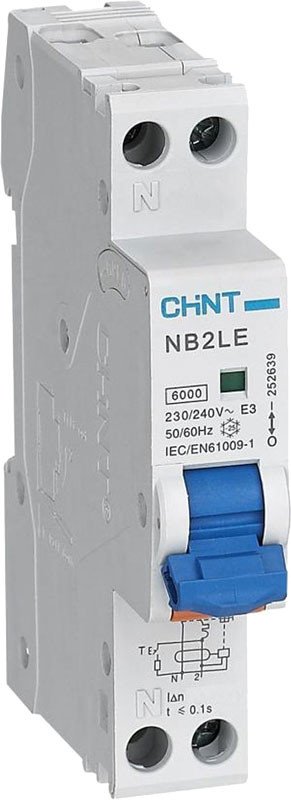 Дифференциальный автомат Chint NB2LE 1P+N 16A (С) 30mA 1модуль 6kA электронный тип A 689007