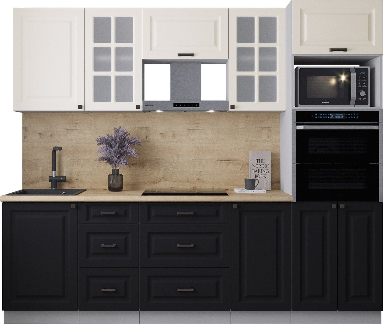 

Готовая кухня Интерлиния Мила Деко 2.5 (черный/белый/дуб бунратти)