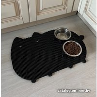 Коврик под миску Alicosta ЭВА 600x400 кот (соты/черный)