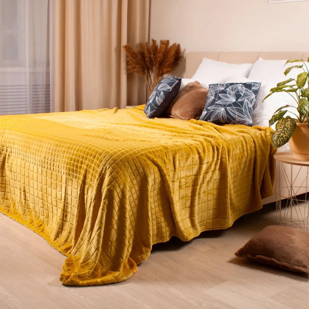 

Плед Casa Conforte Aspen 200x220 6155387 (желтый)