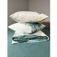 2-спальный комплект постельного белья Luxsonia Изумрудная роскошь 2сп с простыней на резинке ИВТ2409