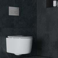 Унитаз подвесной Roxen Simple Compact в комплекте с инсталляцией StounFix Dual Fresh 6 в 1 943570 (кнопка: хром матовый)