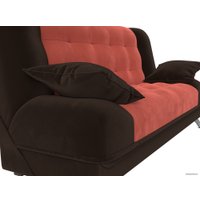 Диван Лига диванов Анна 110683 (микровельвет, коралловый/коричневый)