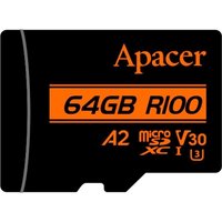 Карта памяти Apacer microSDXC AP64GMCSX10U8-R 64GB (с адаптером)