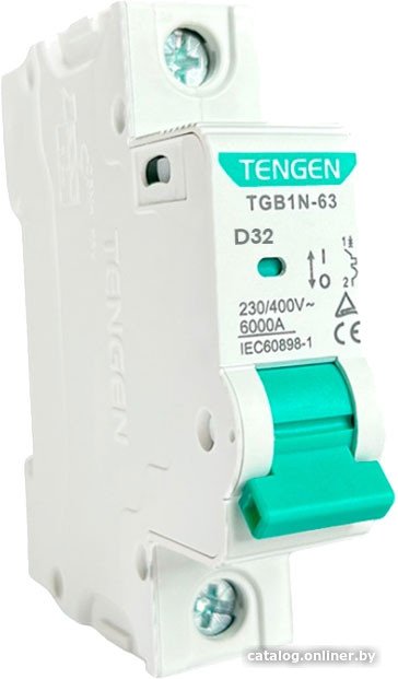 Выключатель автоматический Tengen TGB1N-63 1P 32A D 6kA 1M TGB1N-63-1-32D