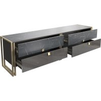 Тумба Involux ТВ Неаполь 6162 (черный мрамор/графит/черный глянец/металл золото)