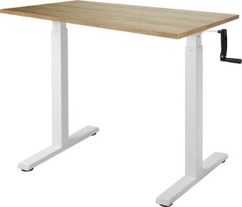 ErgoSmart Manual Desk Compact 1360x800x36 мм (дуб натуральный/белый)