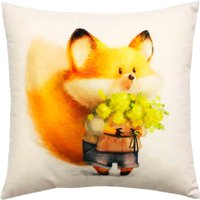 Декоративная подушка Matex Fluffy. Рыжик букет 61-625 (белый/желтый/лососевый)