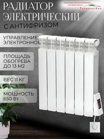 Электрорадиатор ТеплопитБел 0.65 кВт (6 секций)