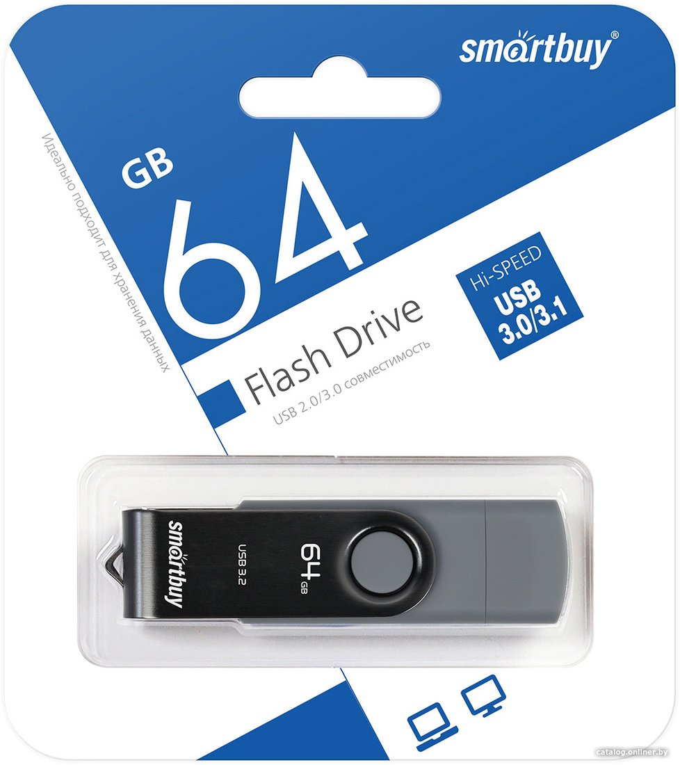 USB Flash SmartBuy Twist Dual 64GB (черный)