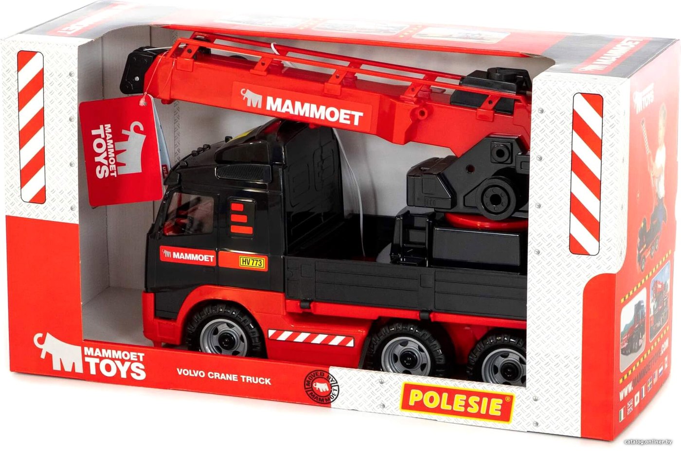 Автомобиль с краном Полесье Mammoet Volvo автомобиль-кран 56986 (черный/красный)