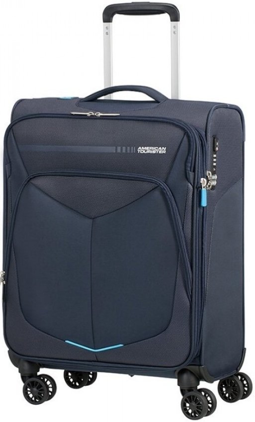 

Чемодан-спиннер American Tourister Summerfunk Blue 55 см (с увеличением, 4 колеса)