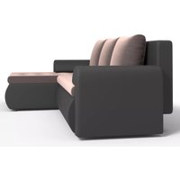 Угловой диван Stolline Ванкувер 08 левый (экокожа черная/велюр коричневый)