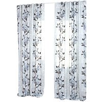 Комплект штор Delfa СШД-050 Flowers/21 (160x270, серые цветы)