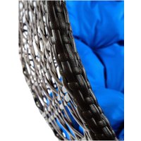 Подвесное кресло M-Group Для двоих Люкс 11510210 (коричневый ротанг/синяя подушка)