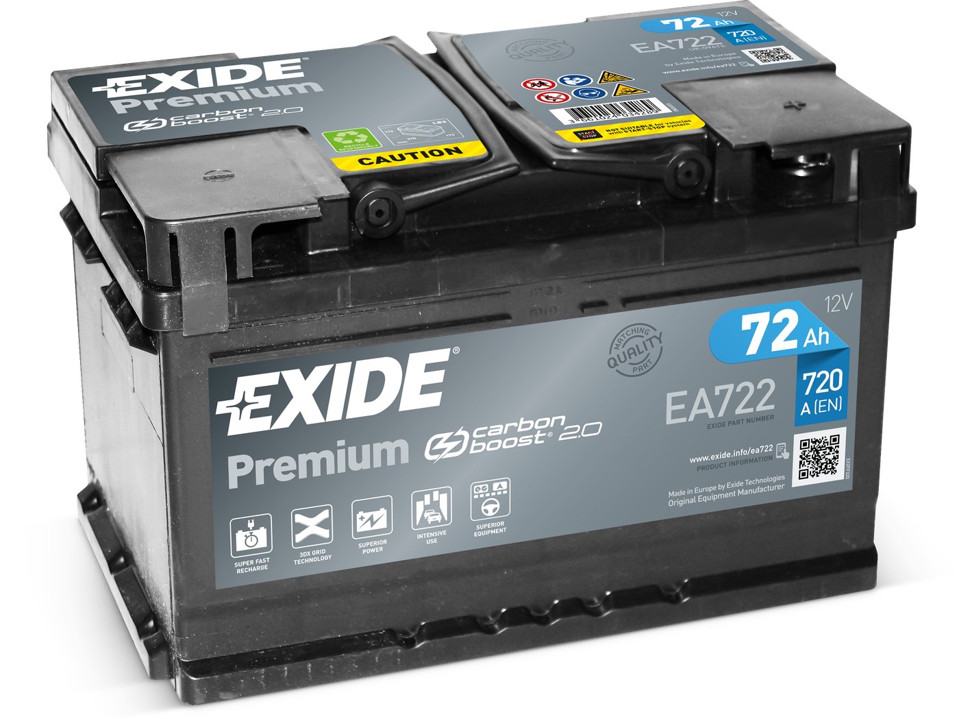 

Автомобильный аккумулятор Exide Premium EA722 (72 А/ч)