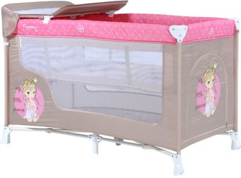 Манеж-кровать Lorelli Baby Nanny 2 Layers 2017 Beige&Rose Princess