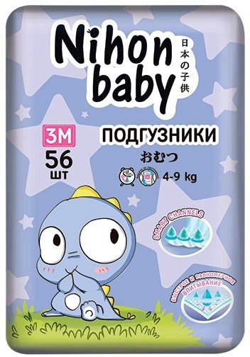 

Трусики-подгузники Nihon Baby Midi 3M 4-9 кг (50 шт)