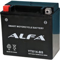Мотоциклетный аккумулятор ALFA YTX14-BS (14 А·ч) в Бресте