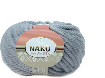 Пряжа для вязания Nako Pure wool plus 6404 100 г 30 м (серый)