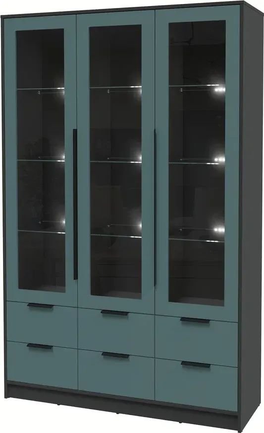 

Шкаф-витрина Интерлиния Концепт КТ-ШВ3 с подсветкой Глосс (антрацит/верде)