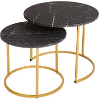 Журнальный столик Мебелик МеталлАрт М001 (черный мрамор/золото)