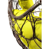 Подвесное кресло M-Group Для двоих 11450211 (коричневый ротанг/желтая подушка)