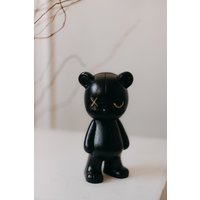 Статуэтка К.РАМА Мишка кожаный Kaws & Bearbrick (черный)