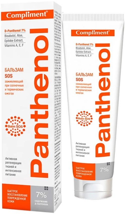 

Compliment Бальзам для тела Panthenol SOS заживляющий при солнечных и термических ожогах 75 мл