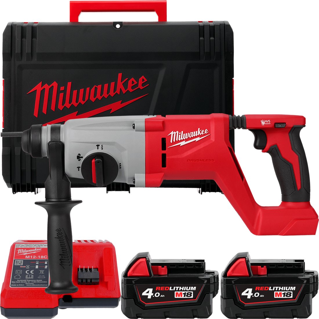 

Перфоратор Milwaukee M18 M18BLHACD26-402X 4933492480 (с 2-мя АКБ, кейс)